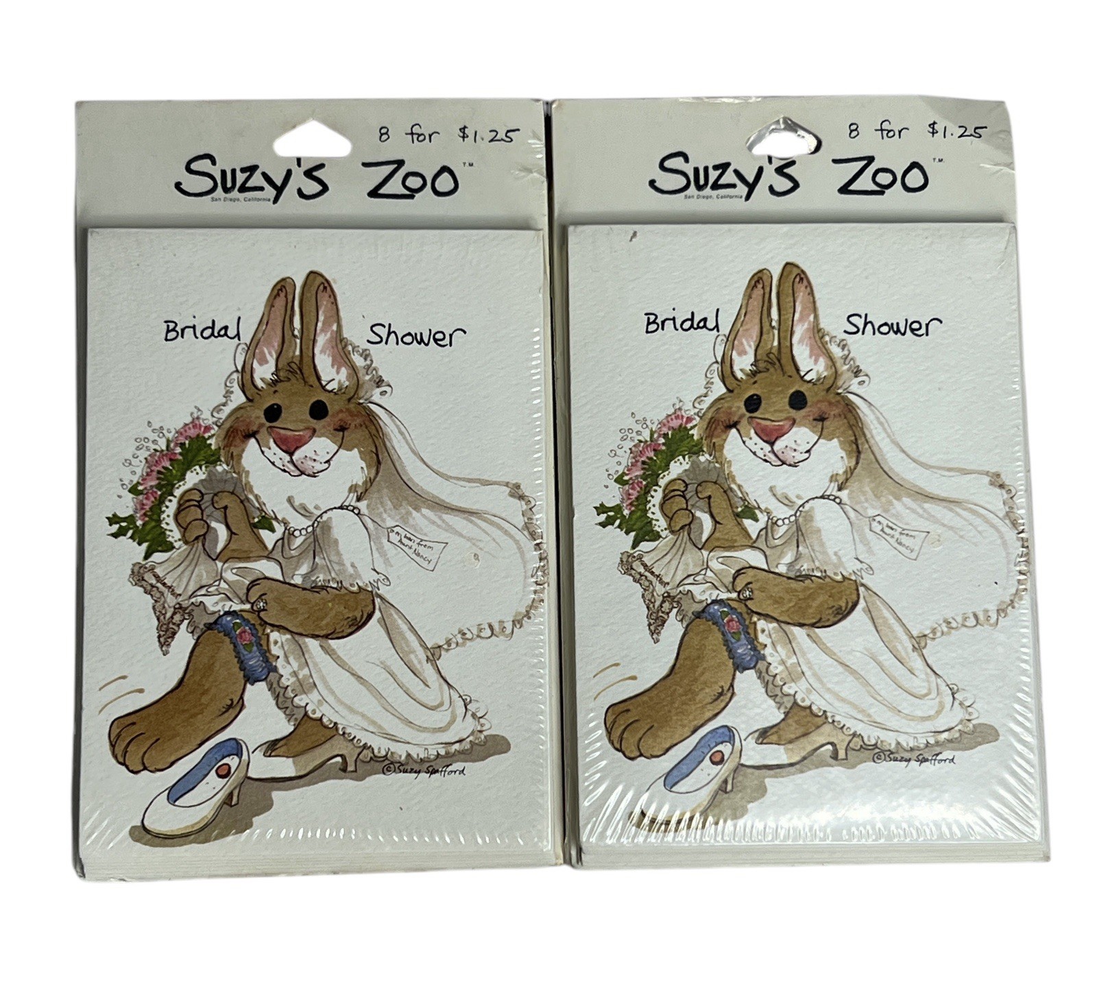 Vtg 80’s Suzy’s Zoo Bridal Shower Stationery Invitations Envelopes Spafford NOS