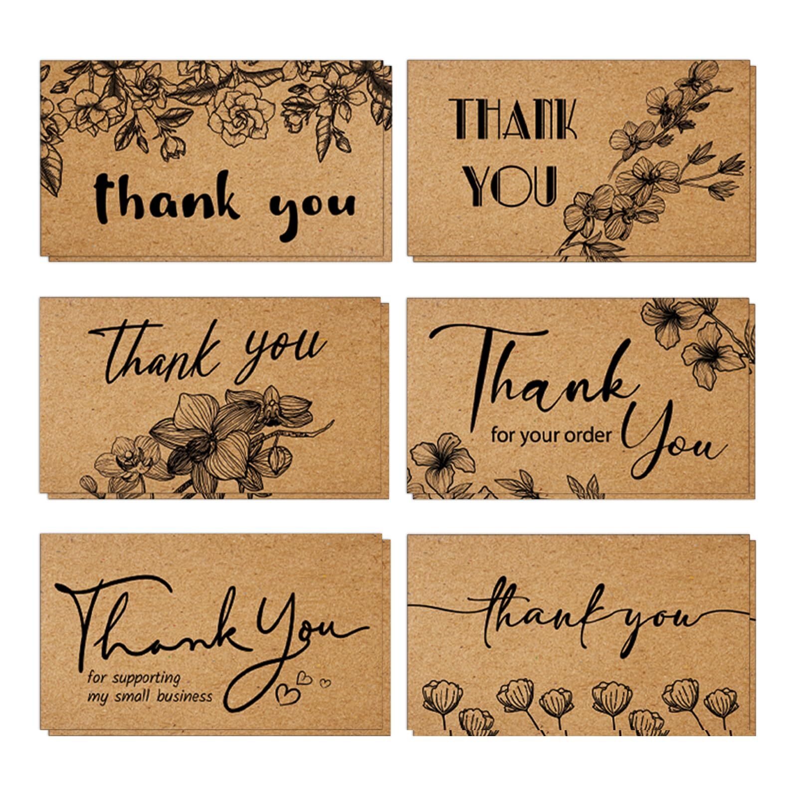Thank You Cards Small Business, Mini Thank You 2×3.5inch Greeting Cards 180 pcs