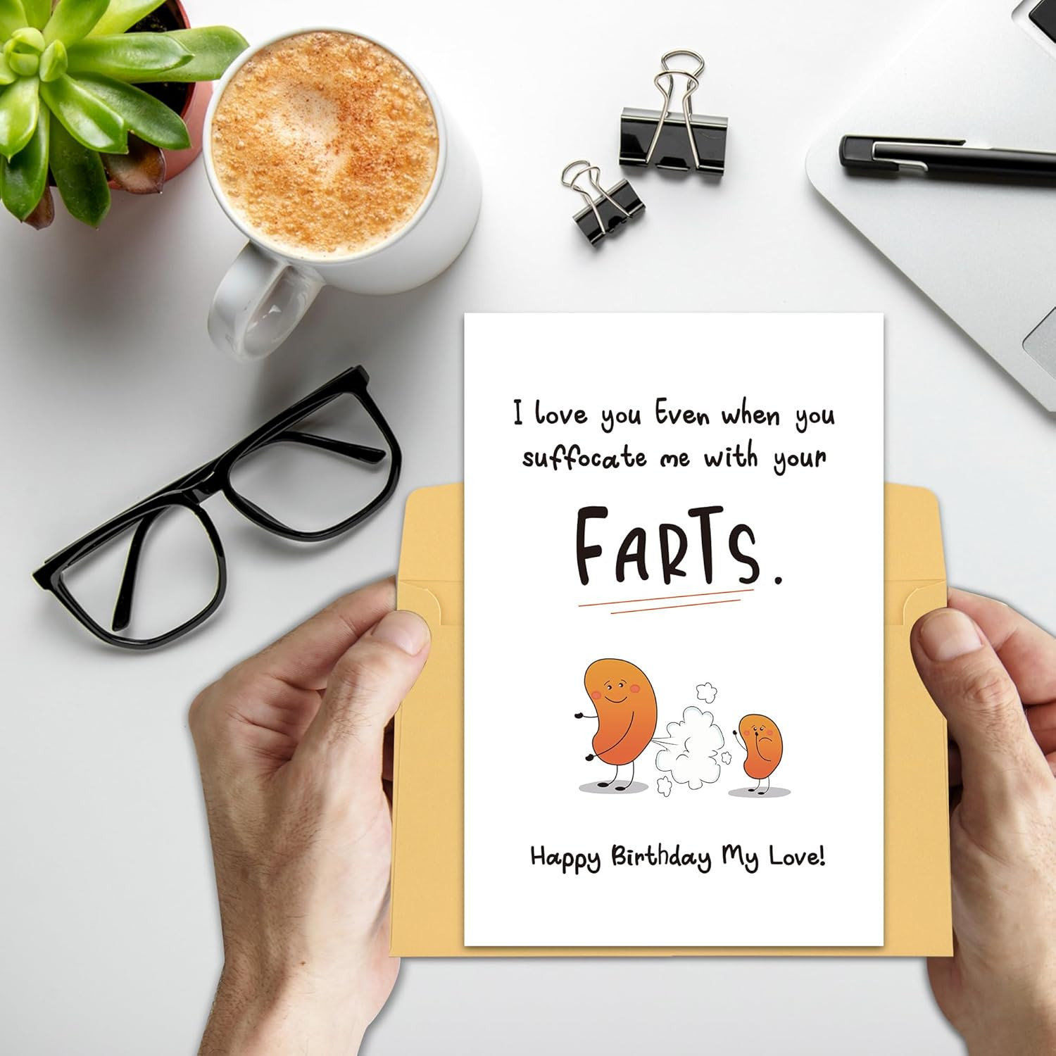 Funny Birthday Card for Couples, Cute Fart Birthday Card for Boyfriend Husband,