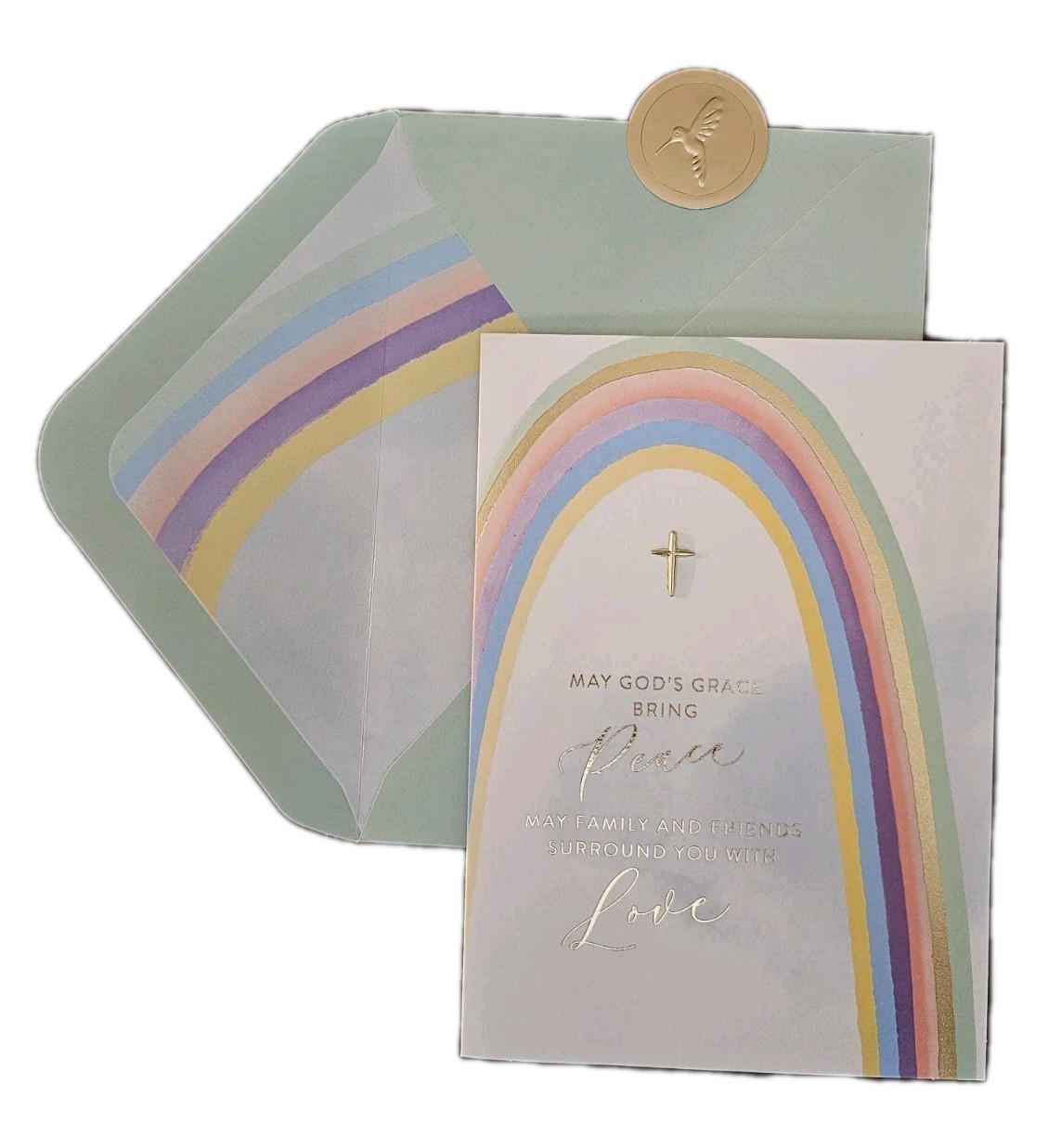 Papyrus Sympathy Card Cross Religious “May God’s Grace Bring Peace”