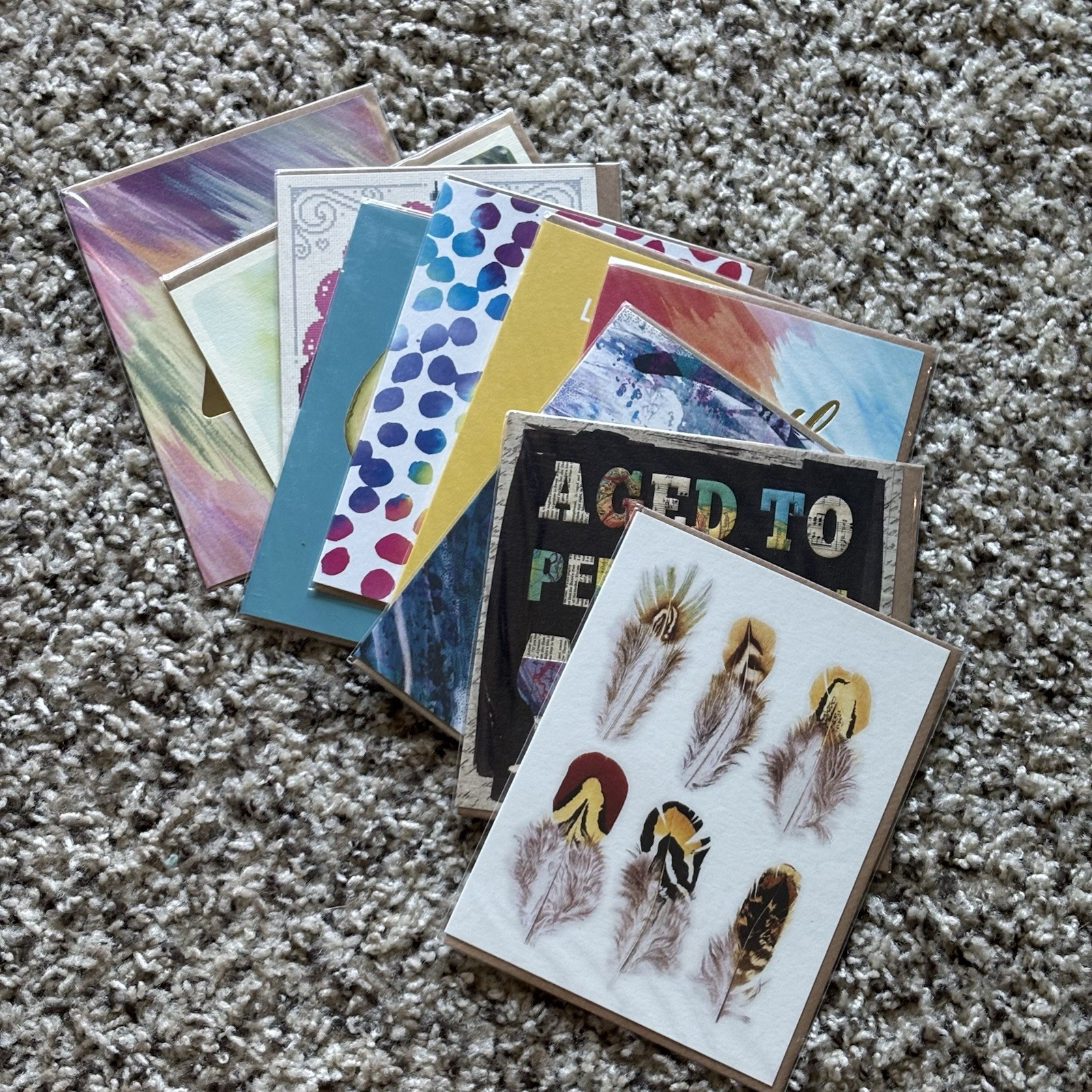 Lot of 10 MODERN Assorted Greeting Note Cards Lovely Designs Birthday Other NEW