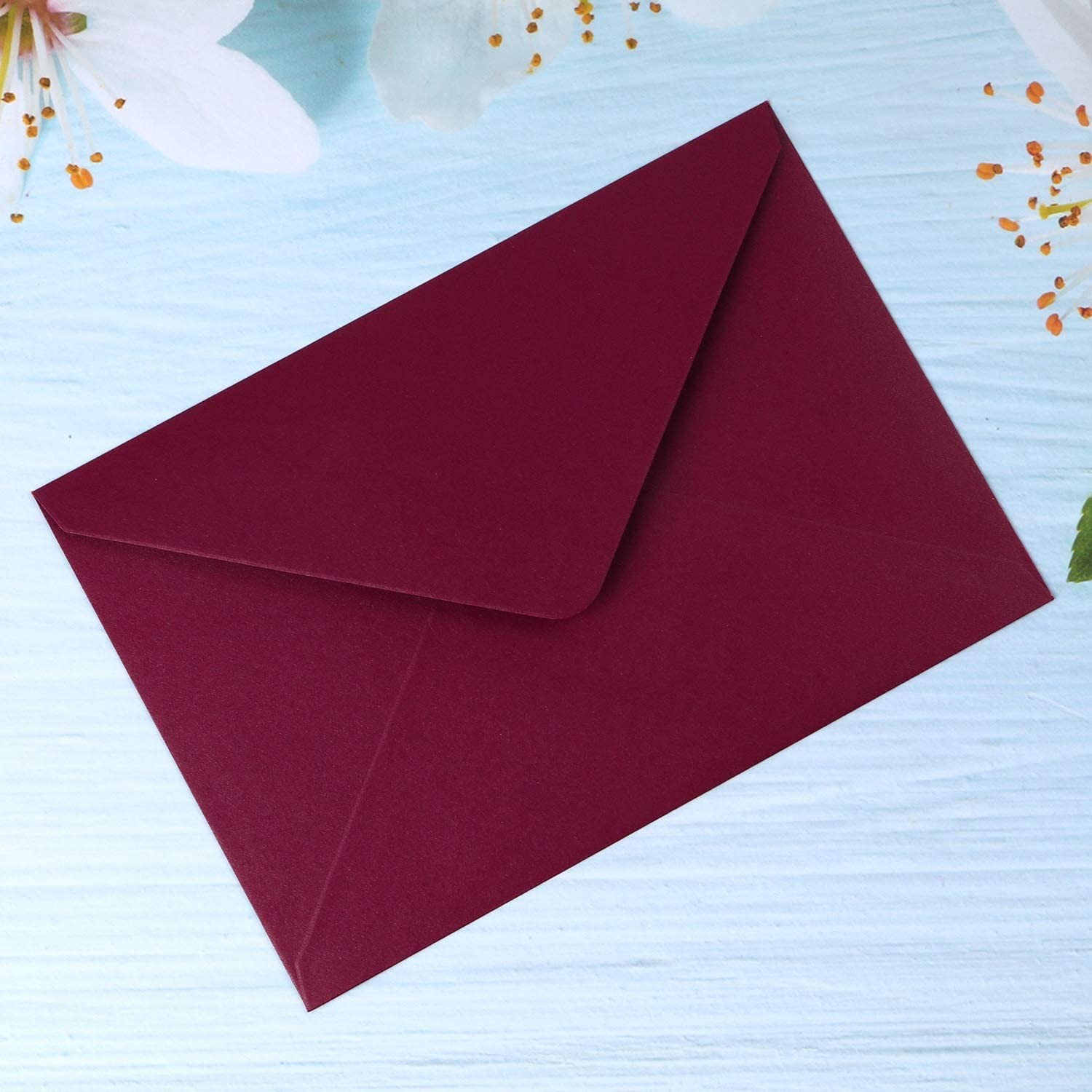 50 PCS/Pack A7 Envelopes 5.25 x 7.5” Shiny Burgundy Envelopes 5×7 envelopes