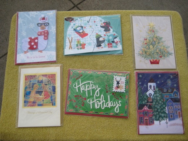 Lot of 6 PAPYRUS Christmas Holiday Cards new sealed # E