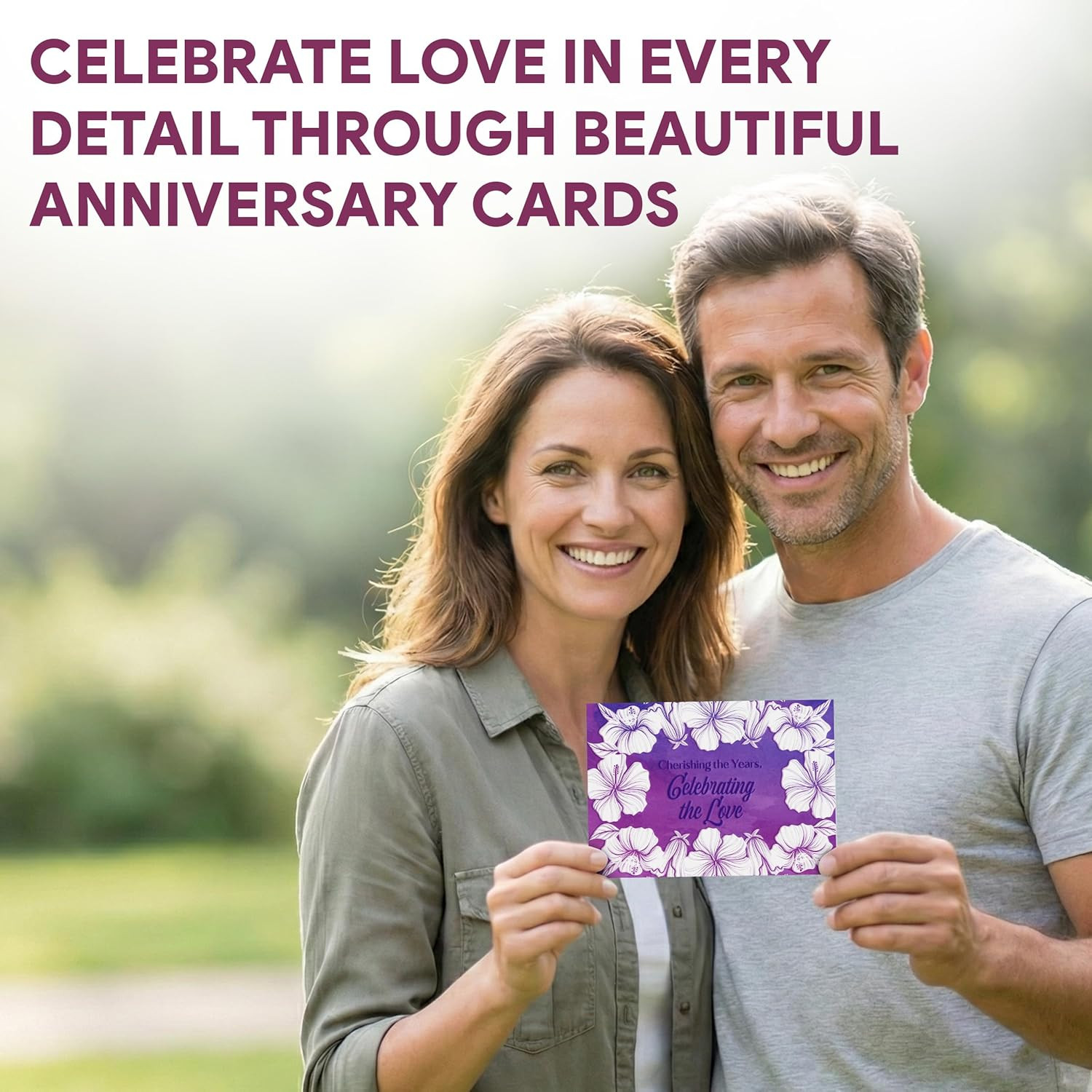 18 Pack Foiled 5X7In Textured Happy Anniversary Cards with Envelopes and Sticker