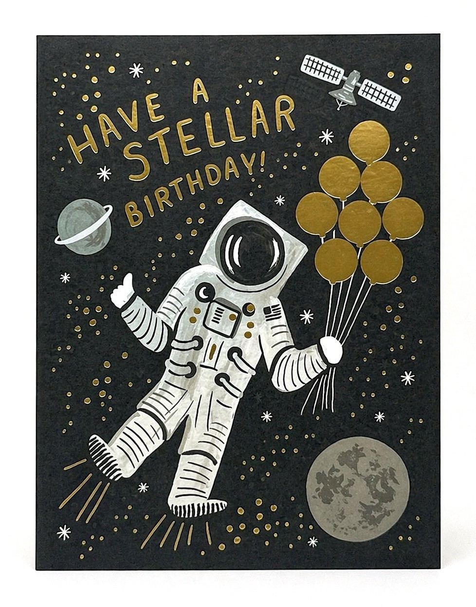 RIFLE PAPER CO Astronaut Stellar Birthday Card, Folded Blank A2 Card & Envelope
