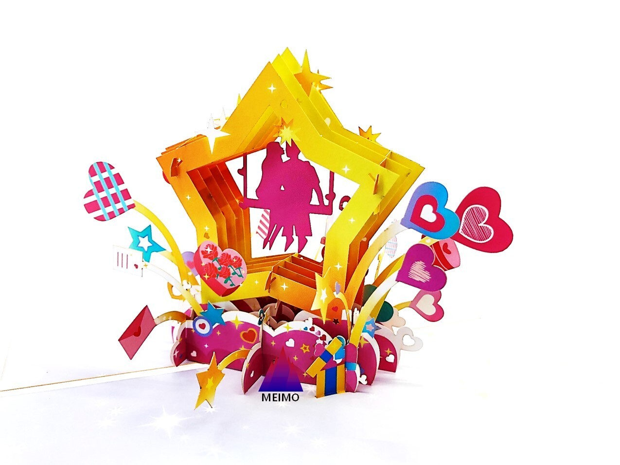3D Pop Up Greeting Card Couple Birthday Love Anniversary Wedding Engagement Wife