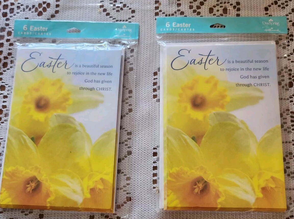 Dayspring Easter Greeting Cards Daffodils 2 Packs of 6 each New In Sealed Pkgs