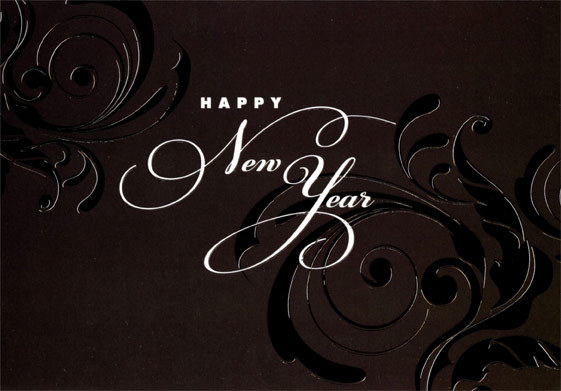Black & White New Year Designer Greetings New Year Card