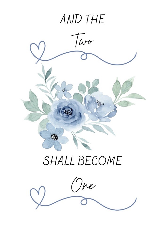 Blue Flower Bouquet – For Couple Faith Wedding Card Congrats Religious
