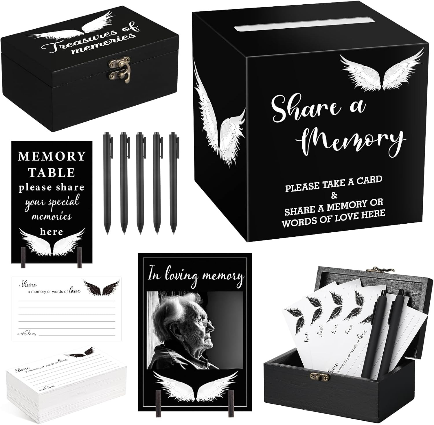 Share a Memory Cards Set for Celebration of Life Decoration Memorial Obituary Ca