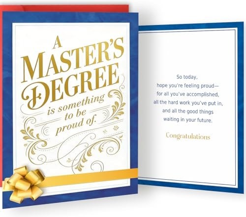 Elegant Master’s Degree Graduation Card – Inspirational Gift with Envelope