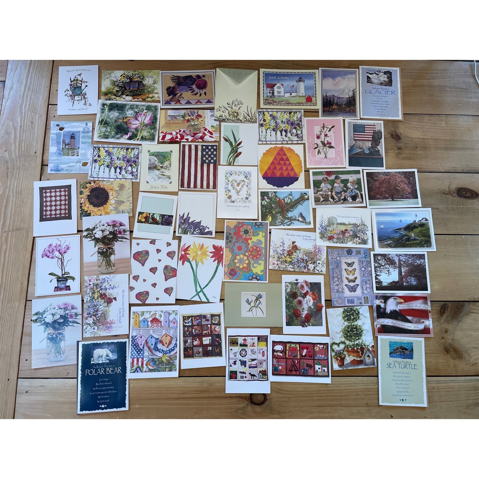 Lot of 48 BLANK greeting cards. Mix Lot. Flowers. Animals.landscape.some vintage