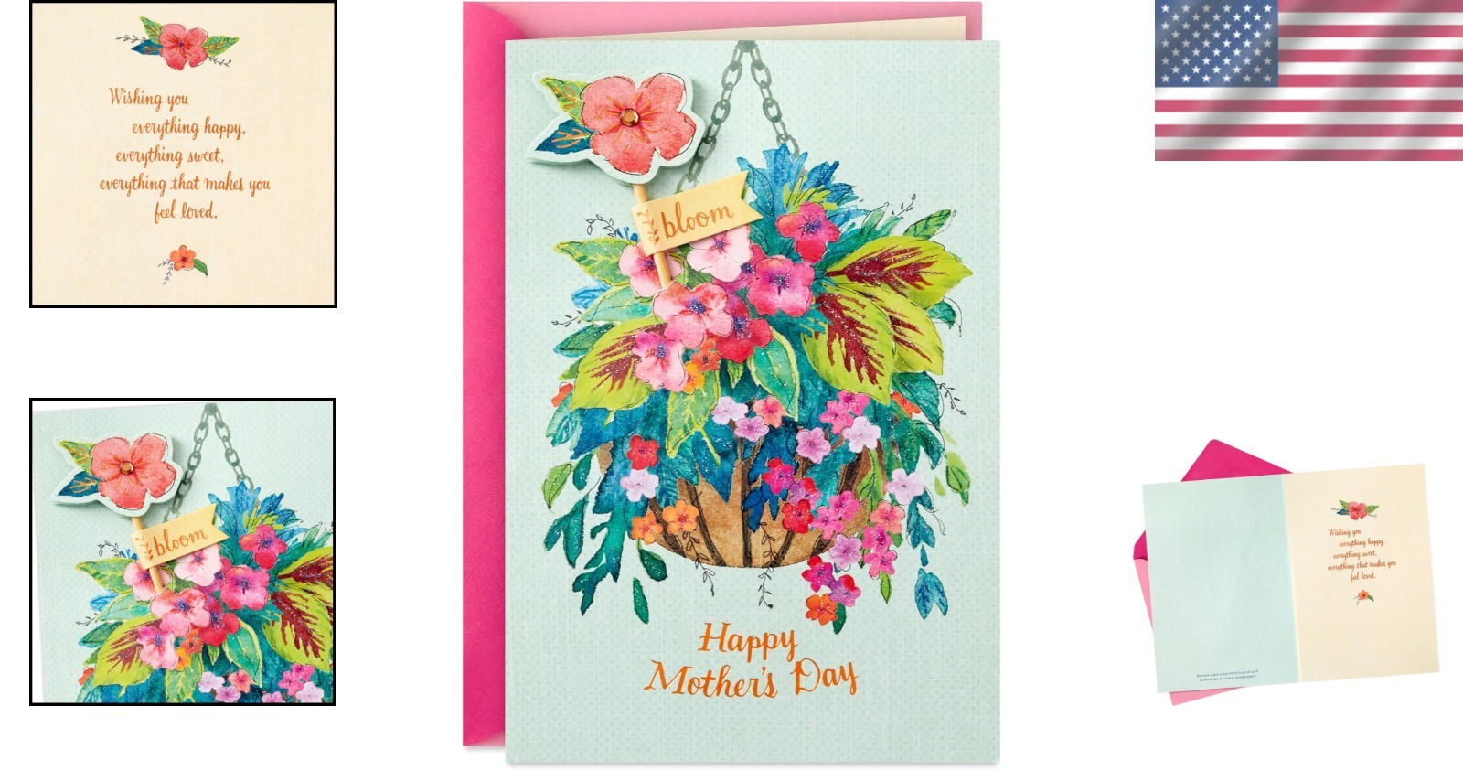 Heartfelt Floral Mother’s Day Card with Reusable Stake & Matching Envelope