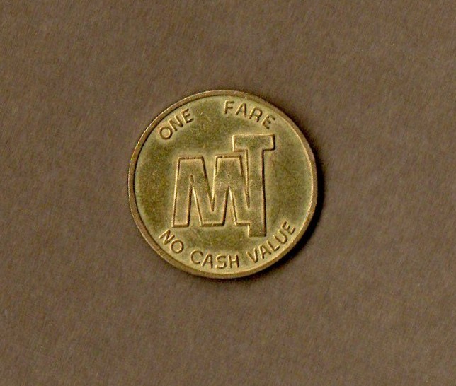 MT Metro Transit Token, One Fare, Kalamazoo Michigan Vintage Retro
