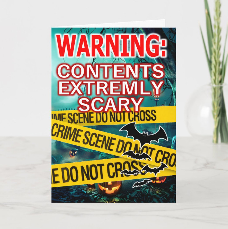 Happy Halloween – Scary 5.5″ x 8.5” Treat-&-Card with Writing Space Inside