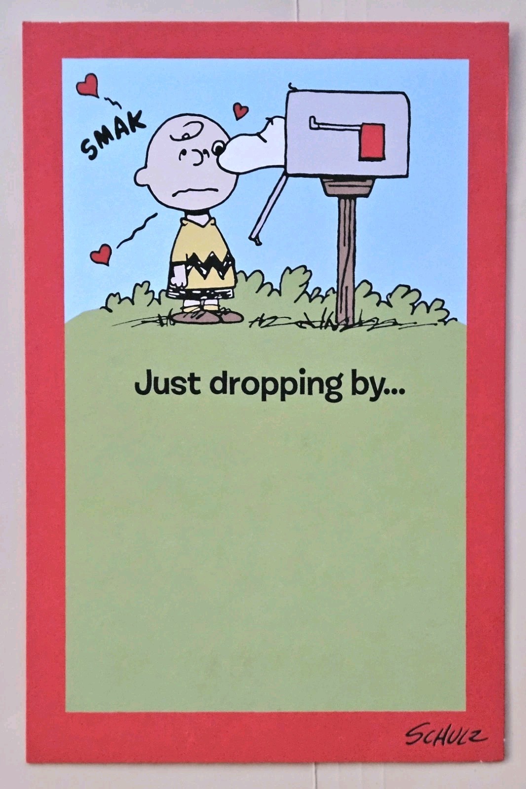Happy Valentine’s Day. Peanuts Snoopy & Charlie Brown Love Greeting Card. Large