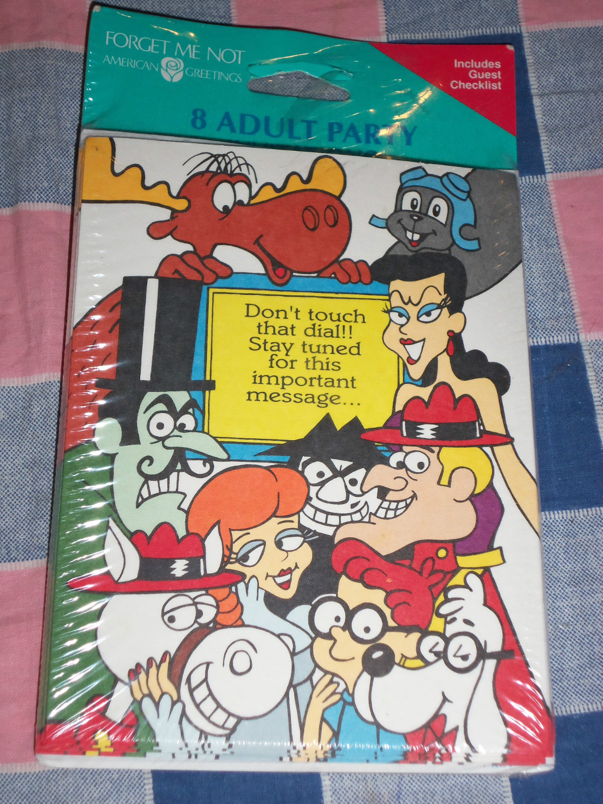 American Greetings Forget Me Not Party Invites Opus n’ Bill or Rocky Bullwinkle