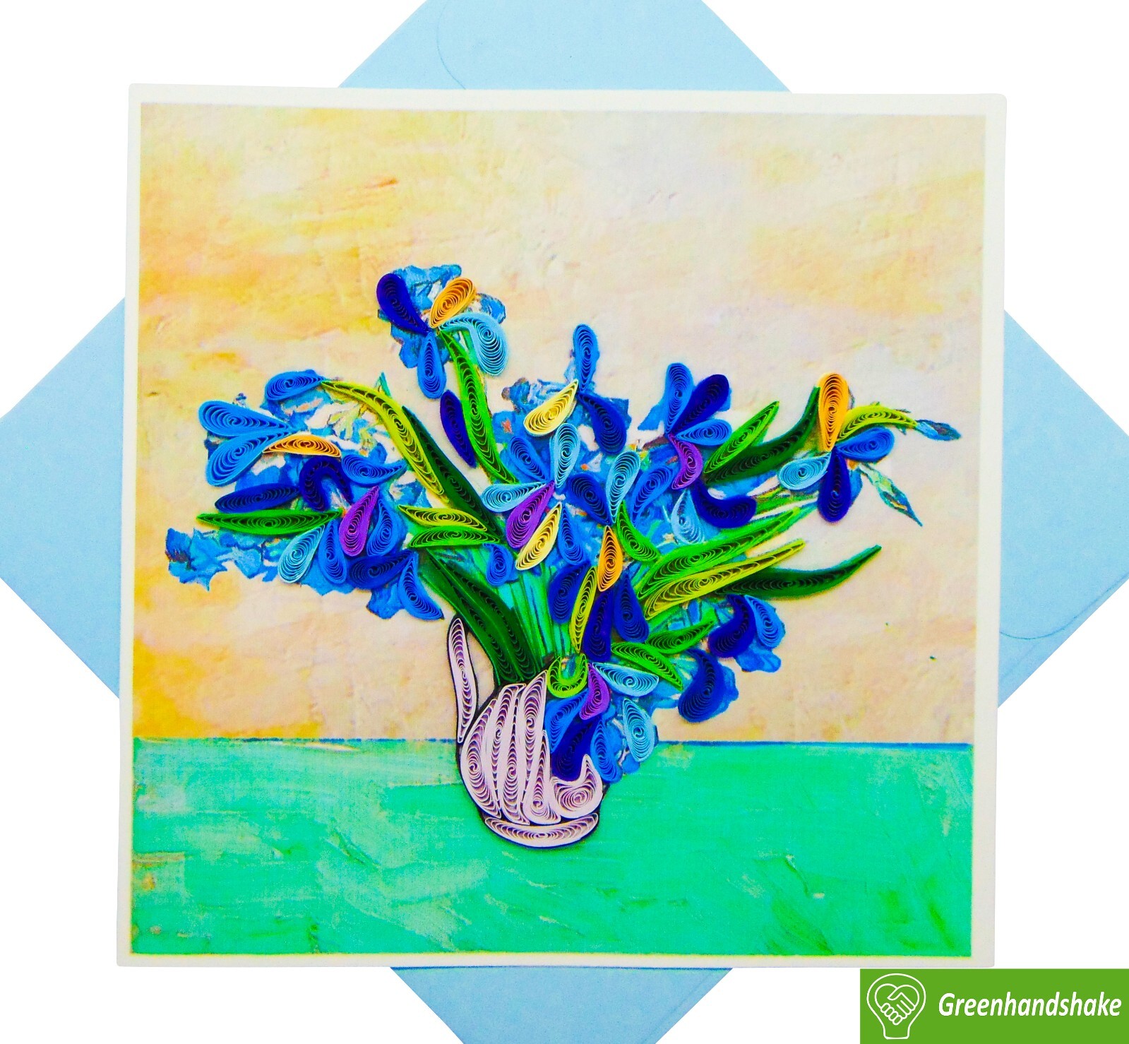 Van Gogh’s Irises (1890) Quilling Art Greeting Card – Perfect Gift