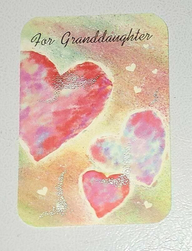1 Birthday Greeting Card/Envelope Granddaughter Pride Joy Hearts Happy Love Fun