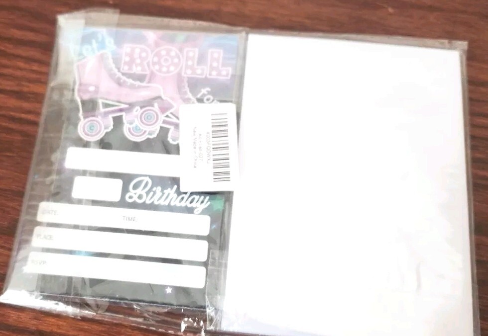 Let’s Roll For Birthday Invitations with Envelopes – 20PCS Roller Skating…
