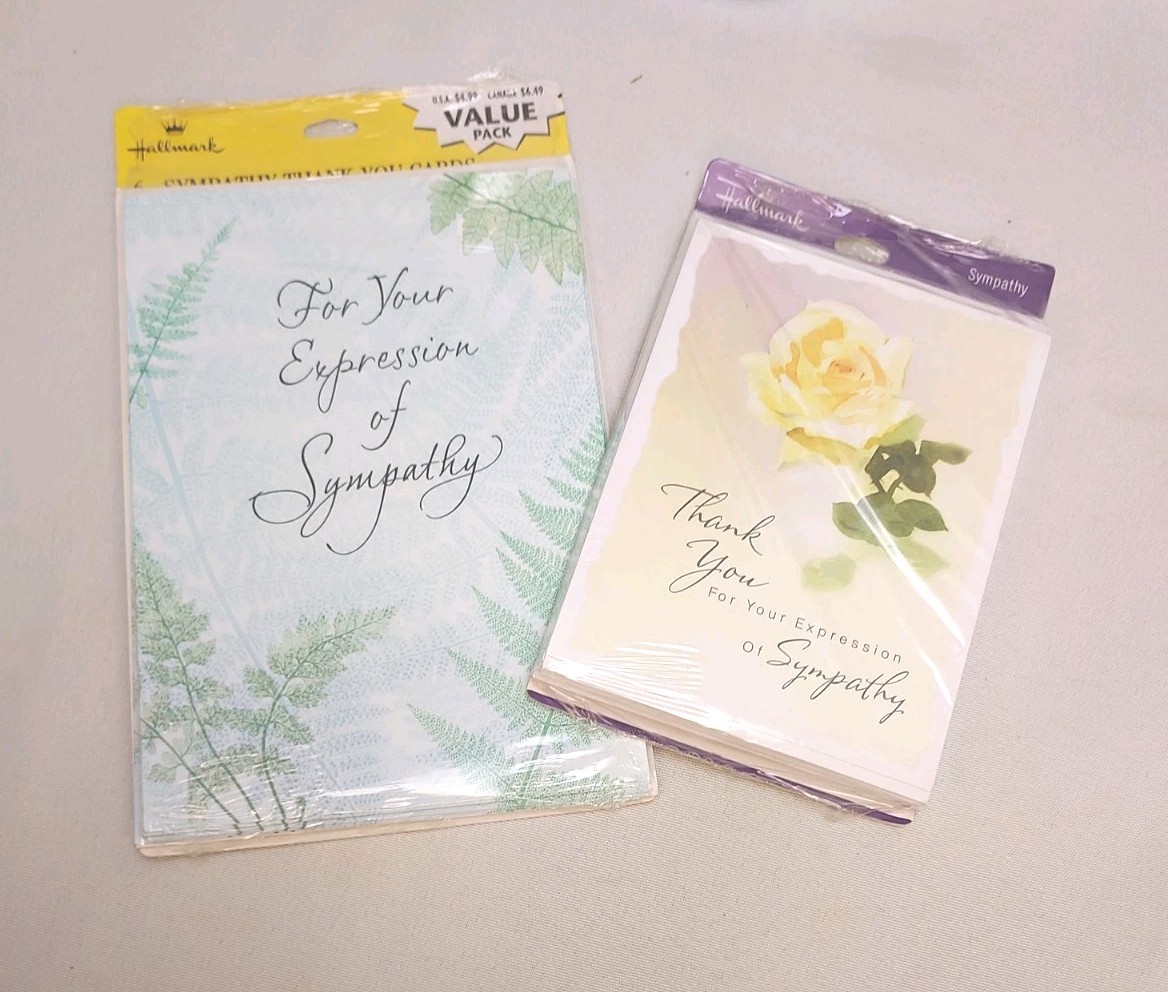 Lot Of 2 Sets (NEW) Thank You For Your Expression Of Sympathy Cards Hallmark