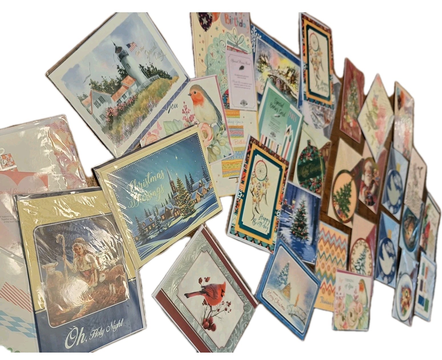 Christmas Cards Matching Envelopes Lot Of 32 Individually Wrapped Contemporary