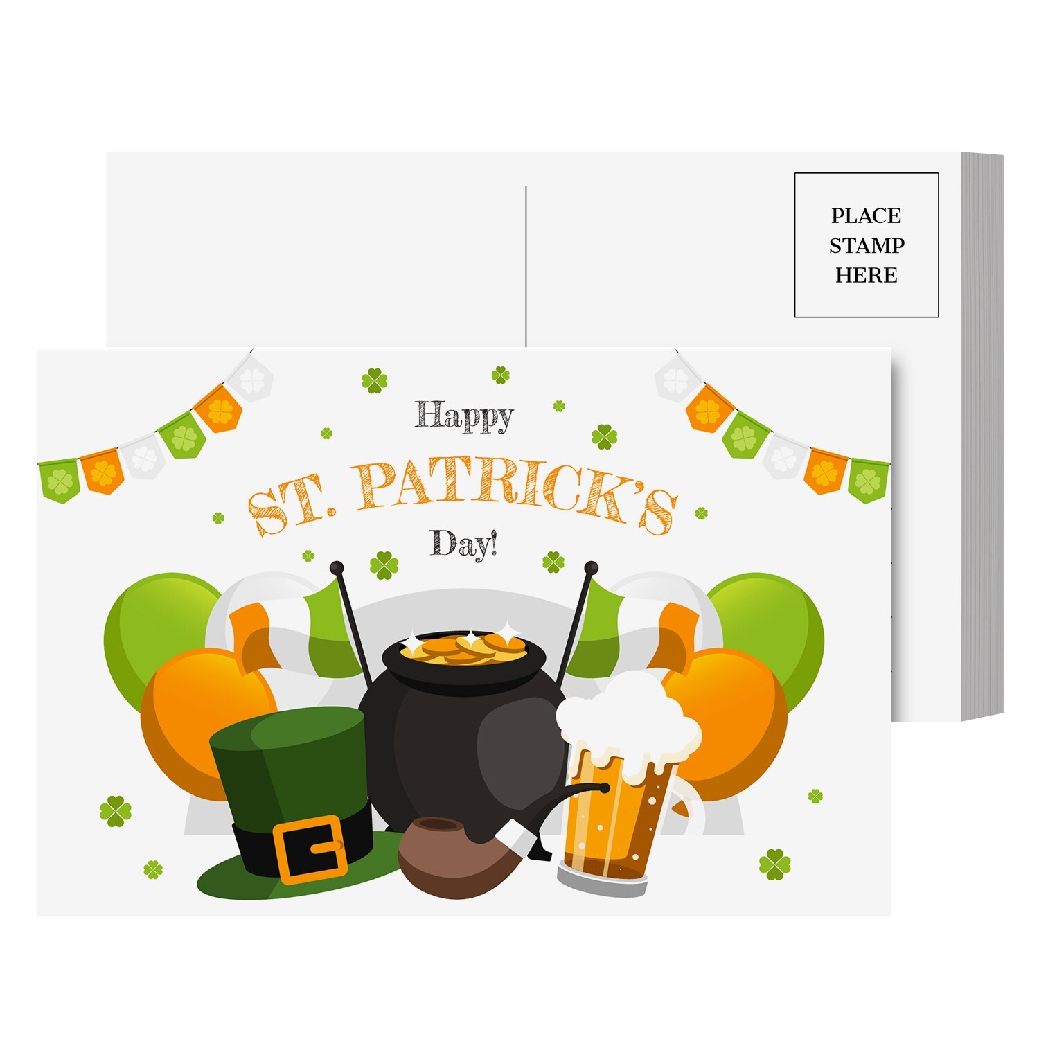 Happy St. Patrick’s Day Postcards, Irish Celebration Greeting Cards, 25 Qty