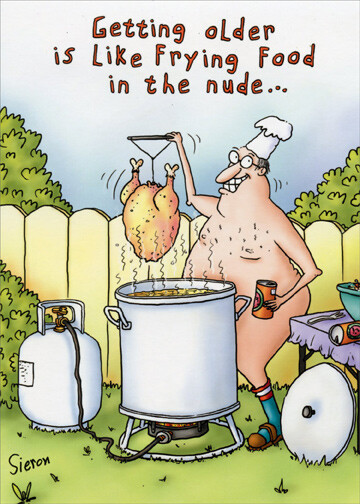 Frying Food – Oatmeal Studios Funny Birthday Card by Oatmeal Studios