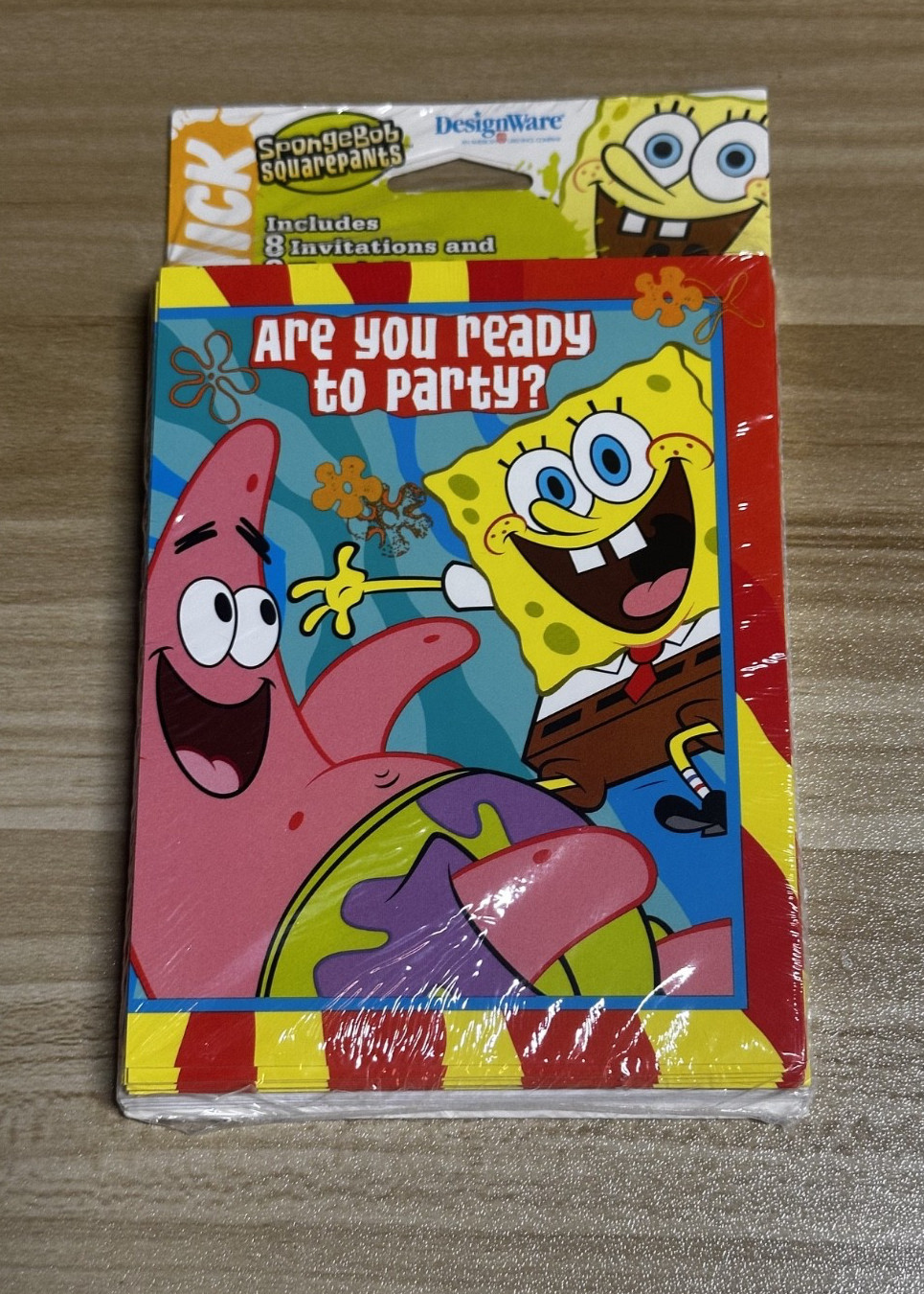 2 PACKS Nickelodeon SpongeBob Squarepants Party 8 Invitations & Thank You Cards