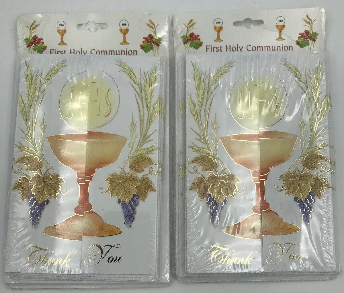 FIRST COMMUNION THANK YOU CARD NOTES (2) 8~Pack CARDS WITH ENVELOPES