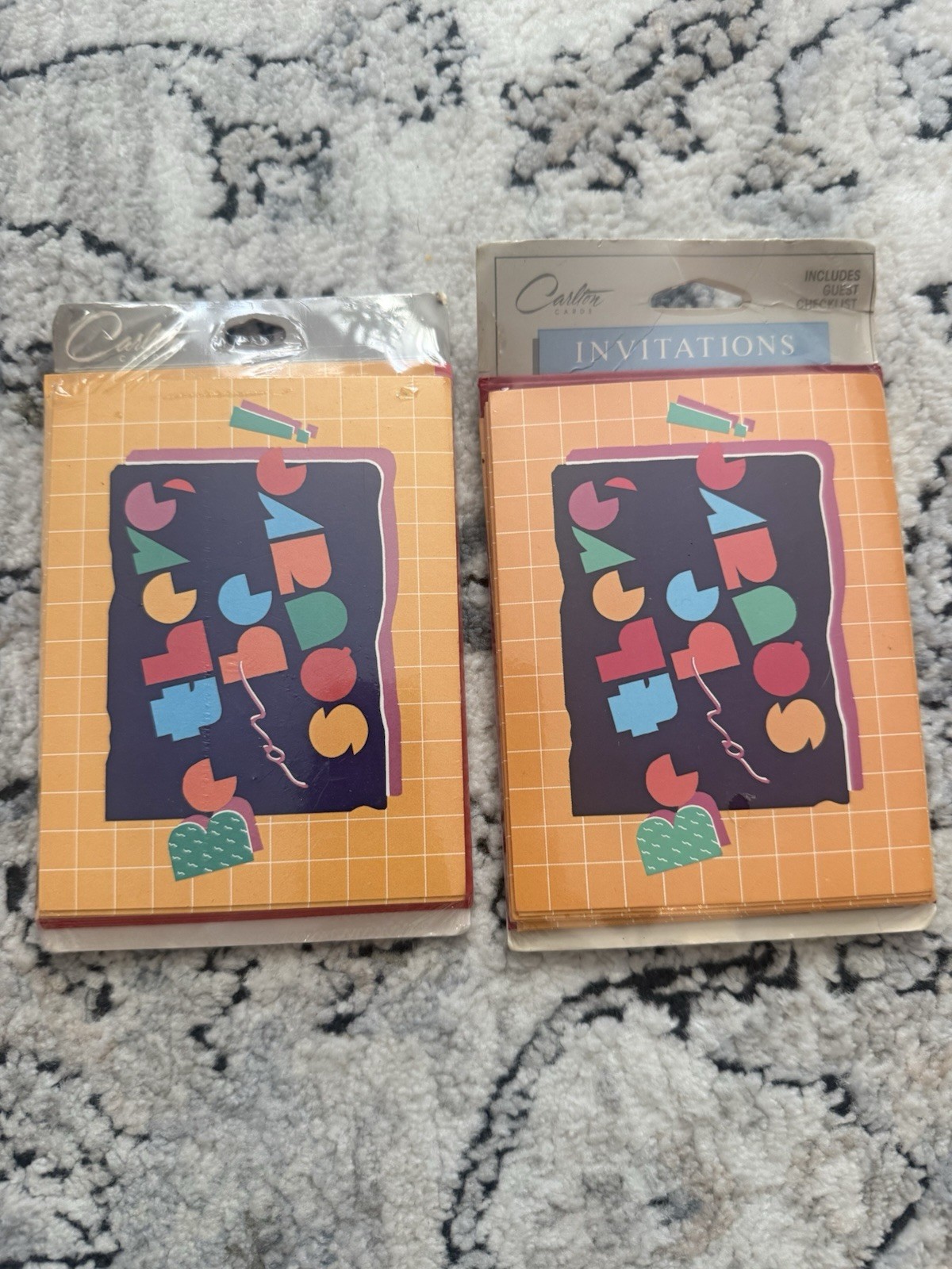 Vintage Carlton Party Invitations 2 Packs Of 8- Be There Or Be Square