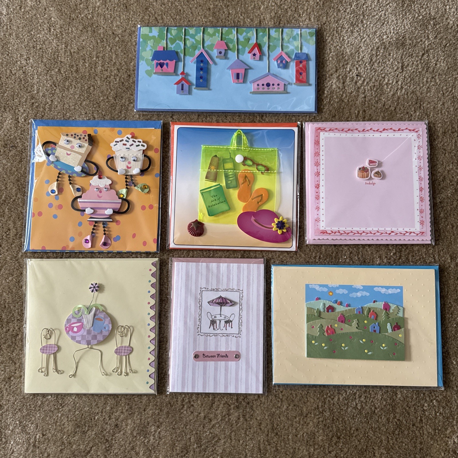 Vintage Paper Magic Group 3D Blank Inside Celebrate Greeting Cards Lot of 7