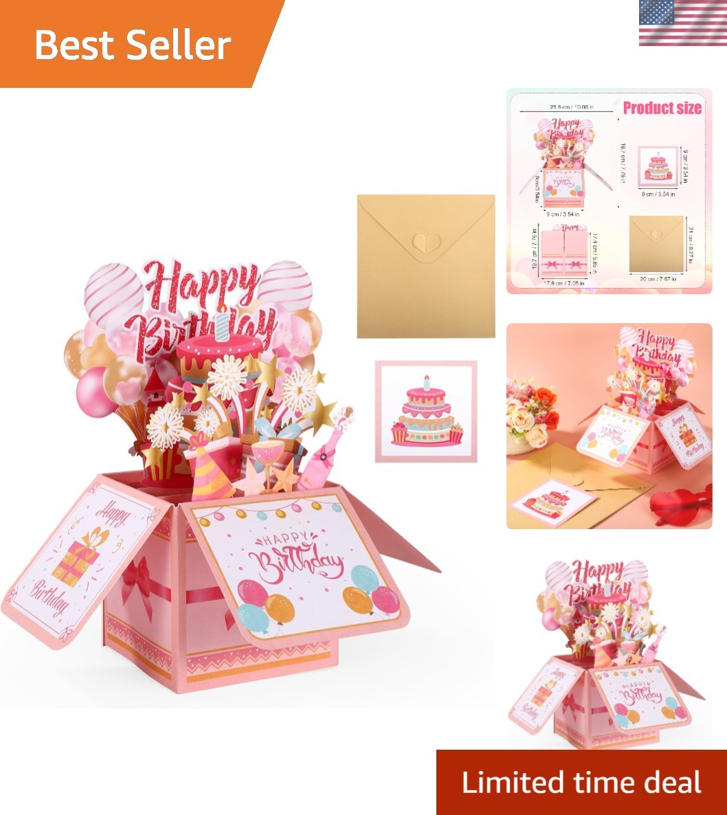Durable 3D Birthday Card with Enclosed Gift Box – Perfect for Family & Friends