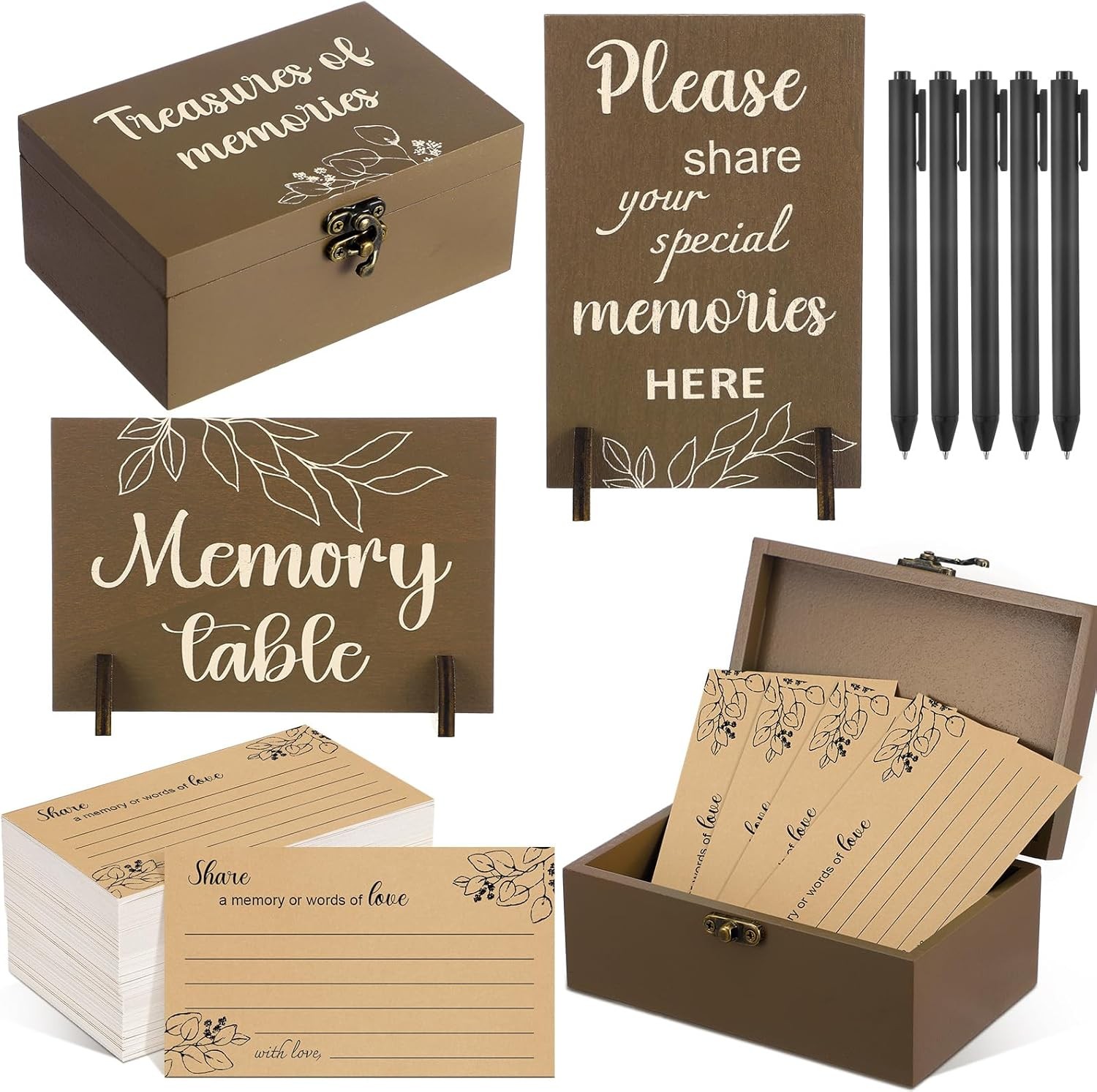 112 Pcs Celebration of Life Memory Cards Set Share a Memory Cards with Box 2 Woo