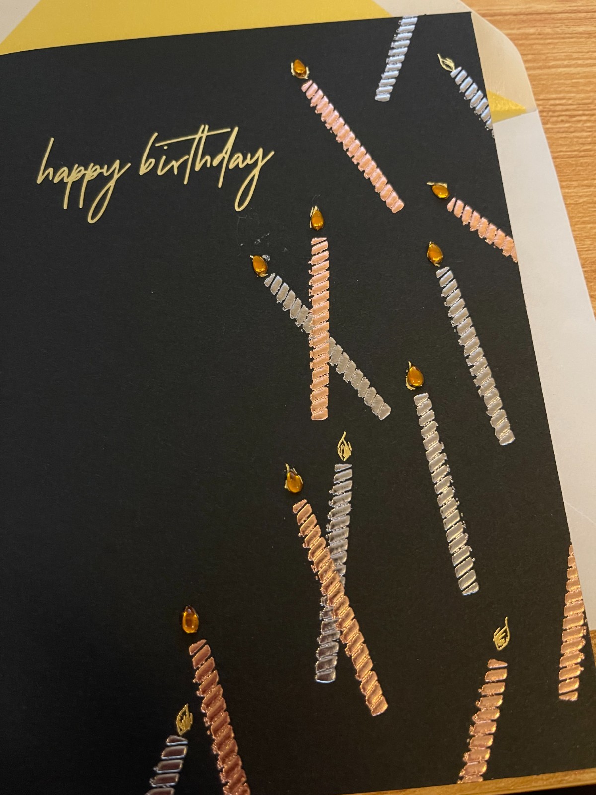 Papyrus Happy Birthday Greeting Card Foil Beaded Candles 🕯️