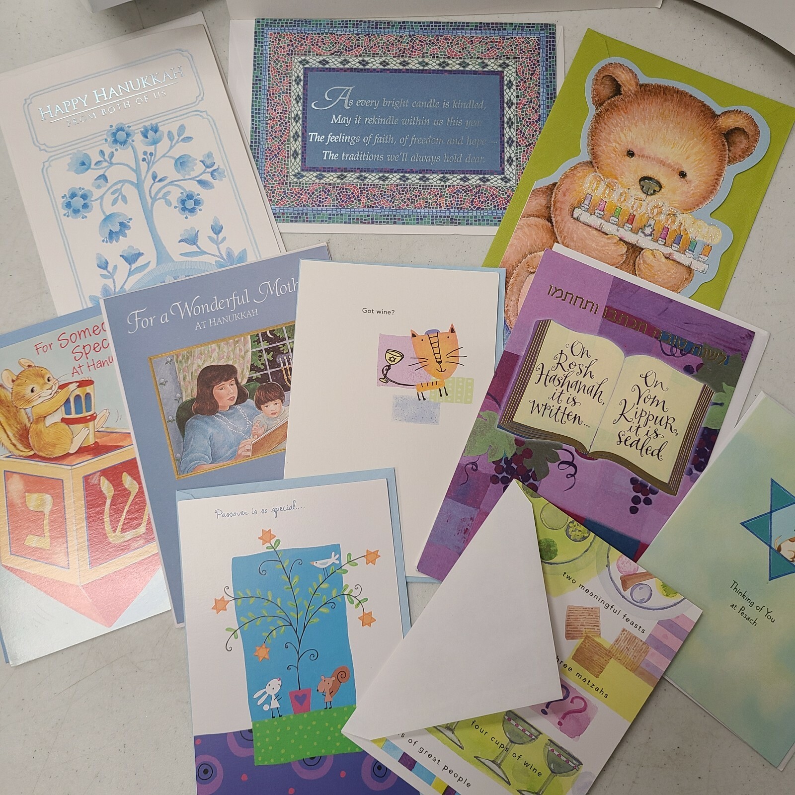 Lot of 10 Jewish/Hebrew Greeting Cards Brand New by L’Chayim, Gibson, Am Greet