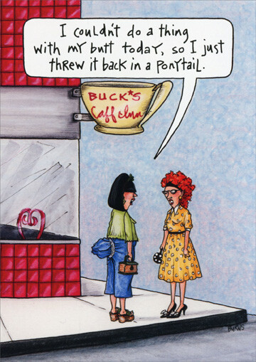 Ponytail Funny Birthday Card – Greeting Card by Oatmeal Studios