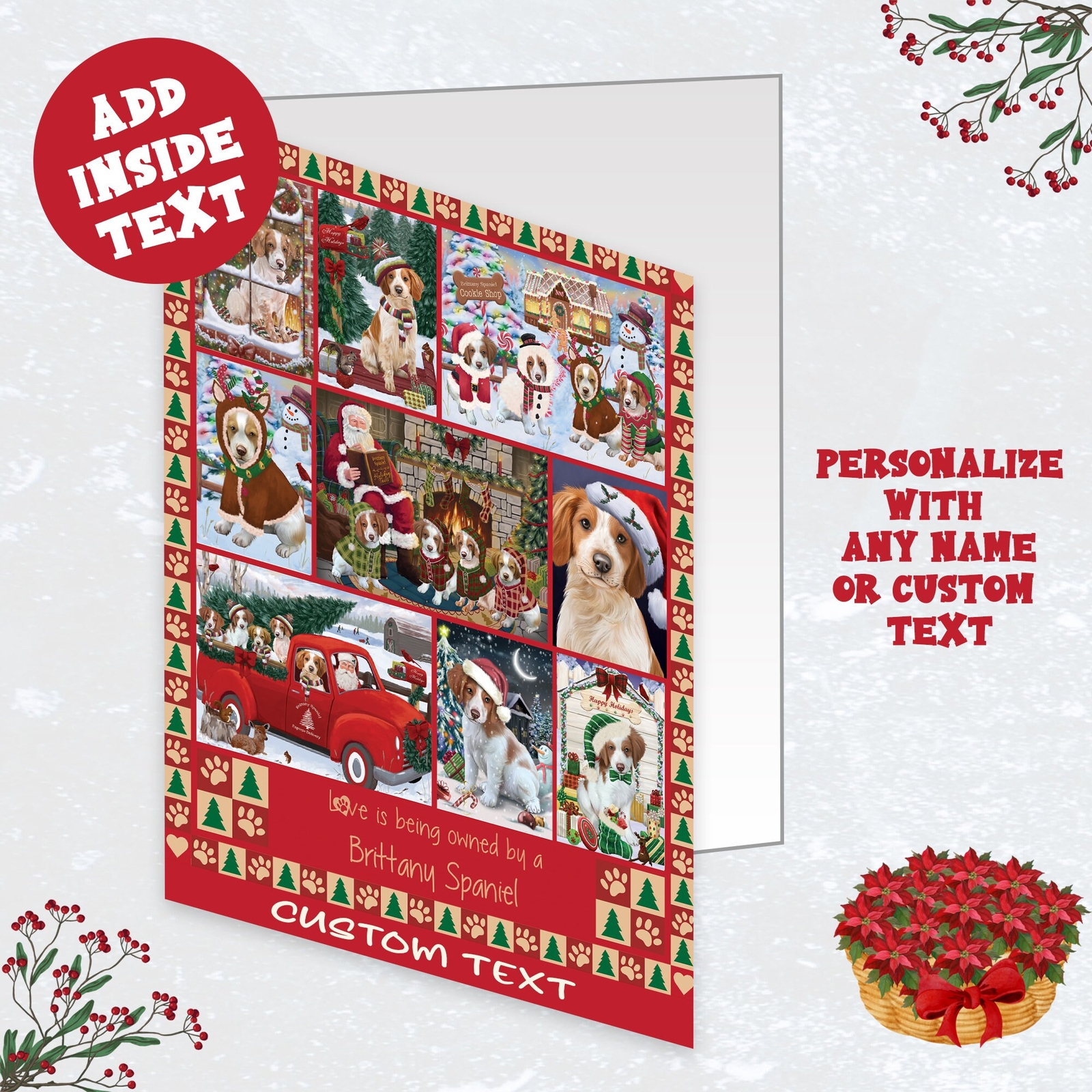 Brittany Spaniel Dog Greeting Cards and Note Cards with Envelopes Christmas NWT
