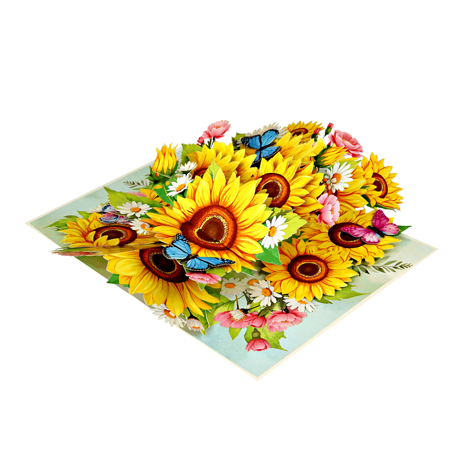 Iris Bouquet Flowers 3D Pop Up Birthday Card for Women, Wife, Thank You Card