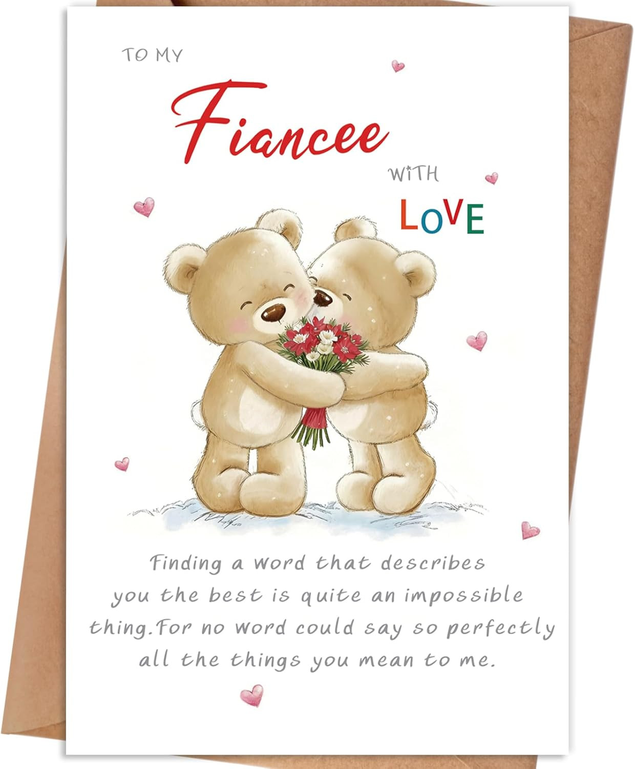 Fiancee Birthday Gifts Card for Women, Birthday Card for Fiance, Romantic Birthd