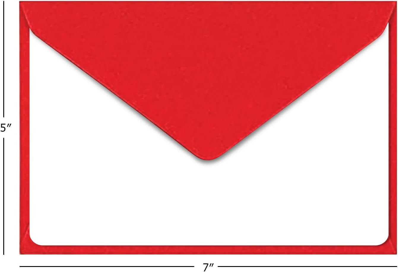 Colorful Envelopes with Blank Flat White Cards 5″ X 7″ Assorted Colors 105 Pack