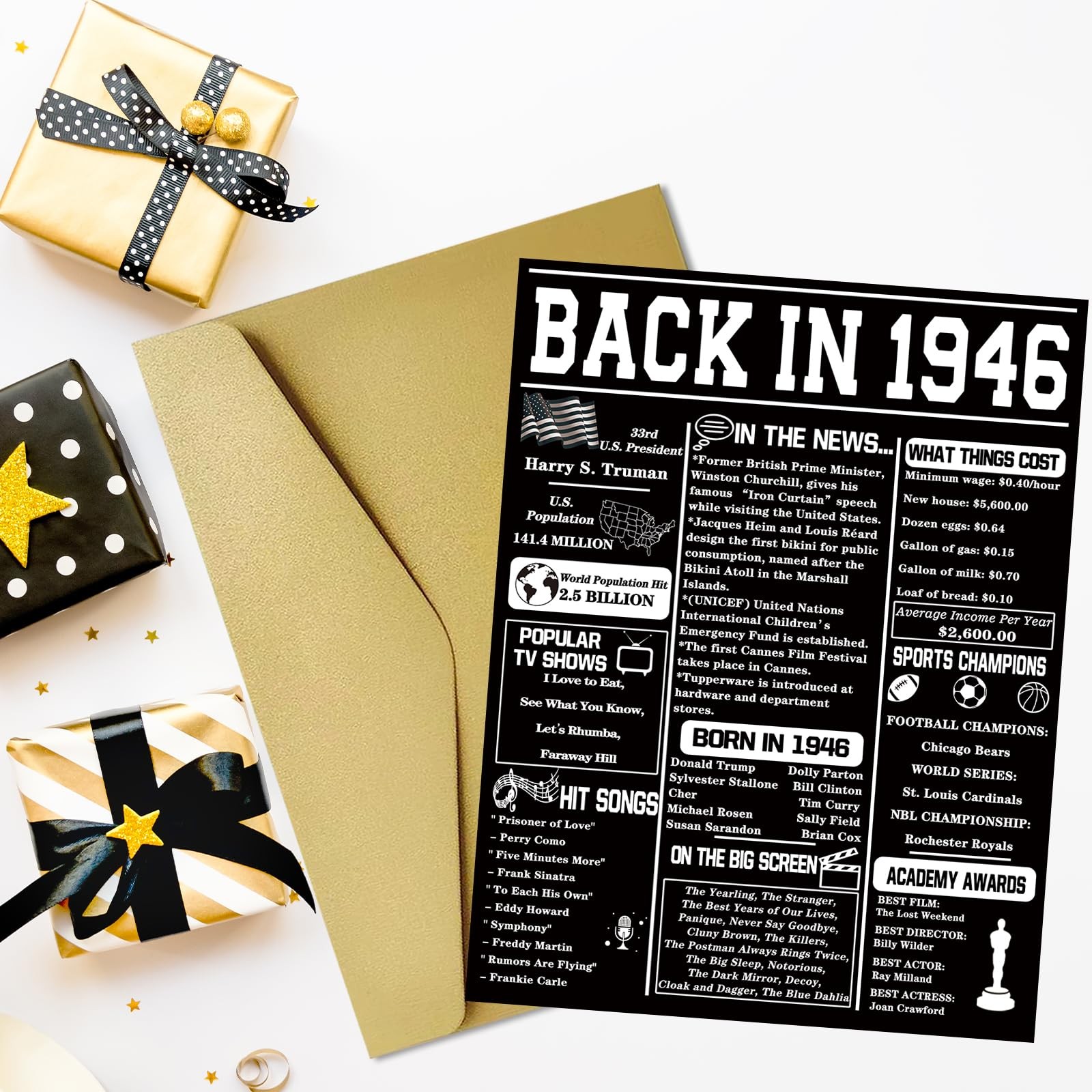 Asmallgf Happy 80th Birthday Gifts for Grandpa 10.6 x 7.9 inches, black