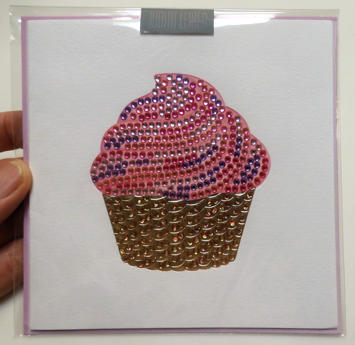1 Papyrus Card High Quality Judith Leiber Jeweled Pink Cupcake Birthday