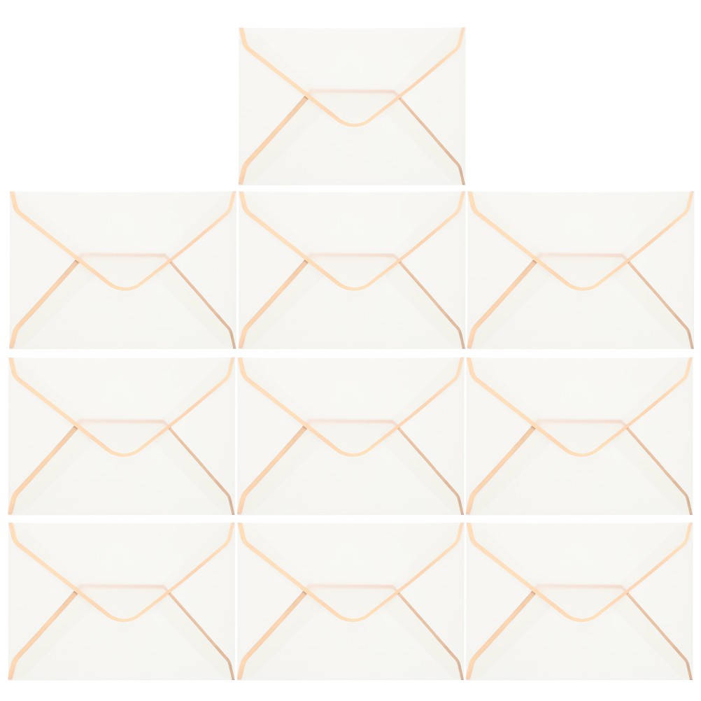 10Pcs Rose Gold Wedding Invitation Envelopes Reusable Storage Sulfur Paper