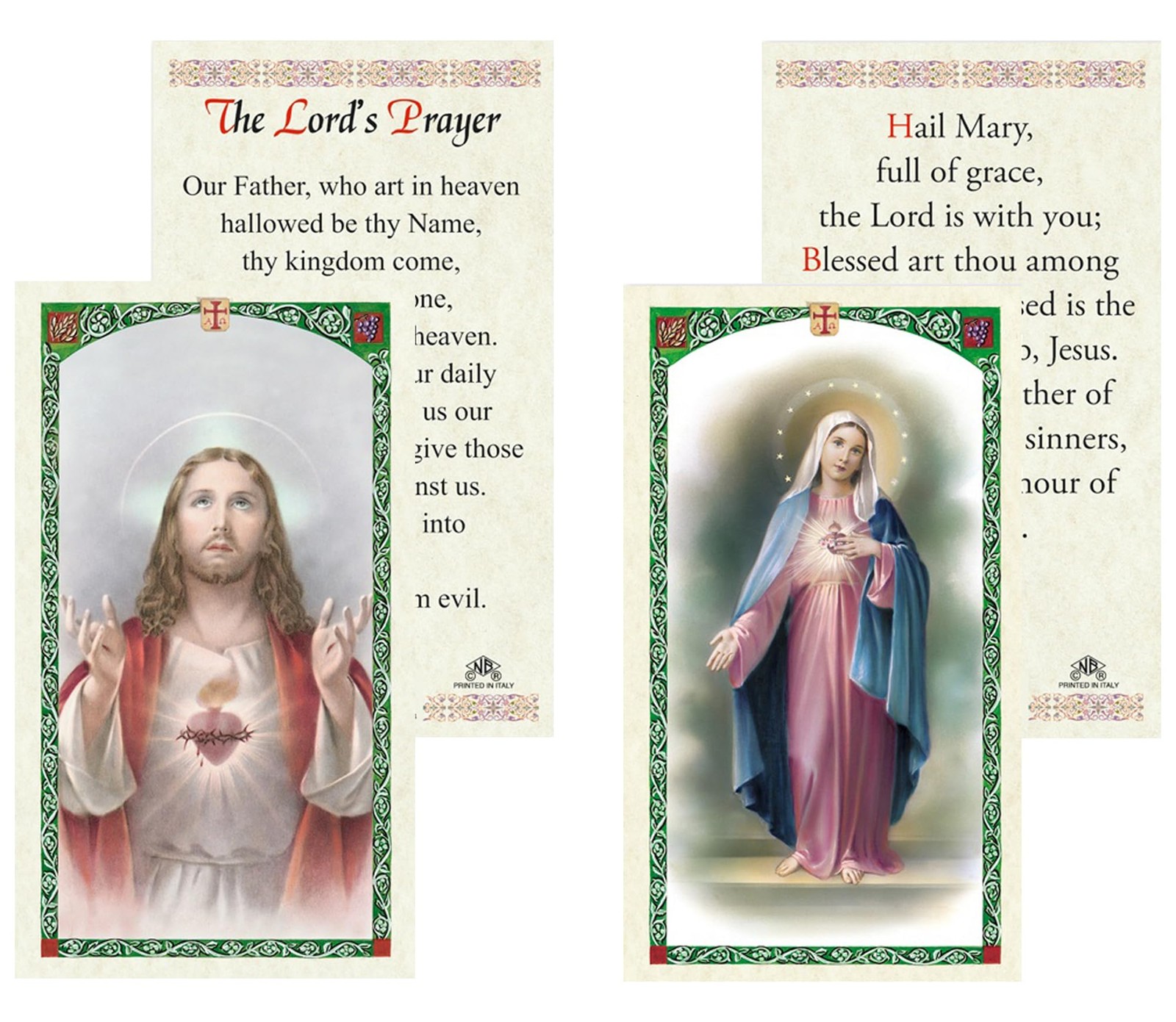 Our Father Prayer Card – Hail Mary Prayer Card – Made in Italy The Lord’s Pra…