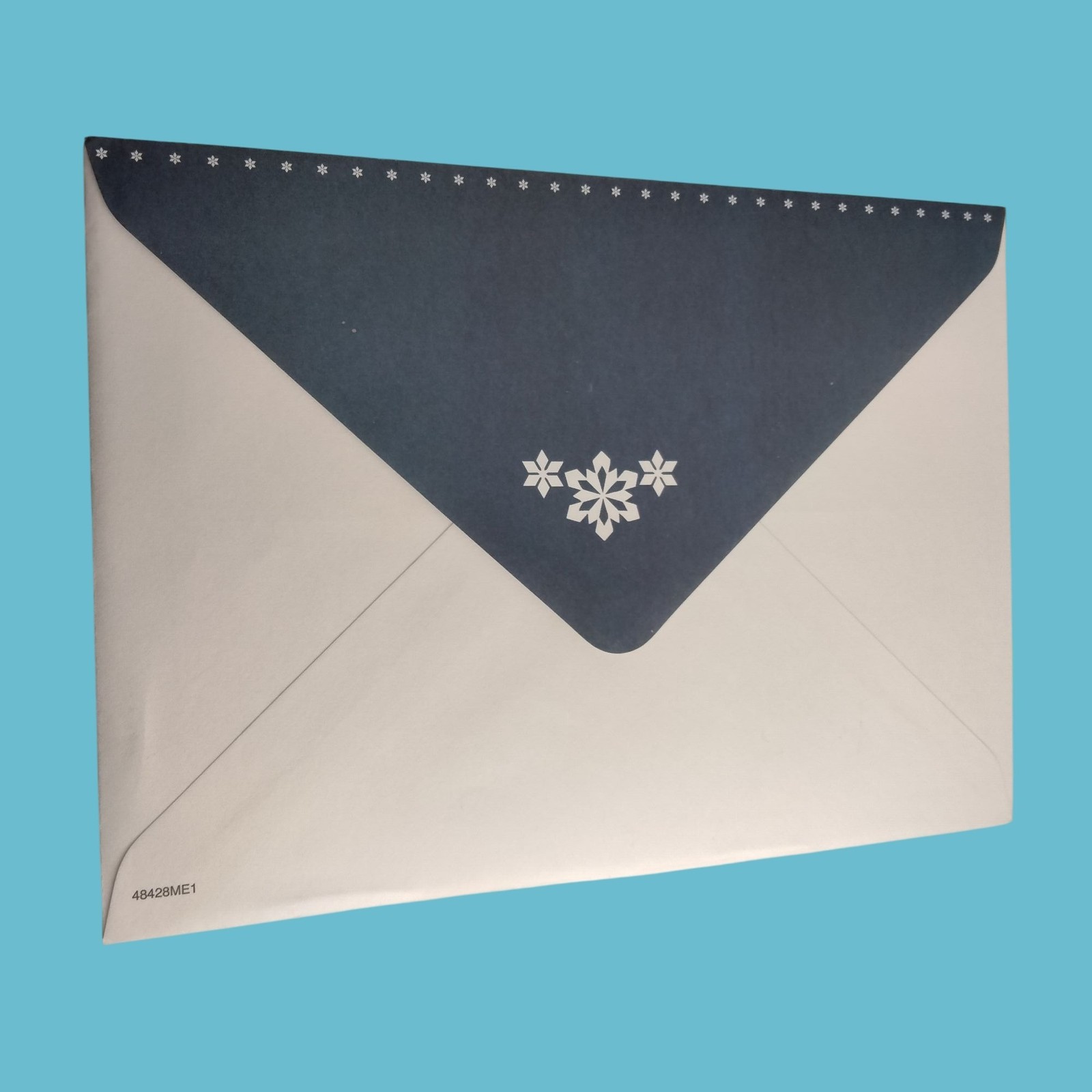 Elegant Snowflake Holiday Greeting Card Envelope Joy Message
