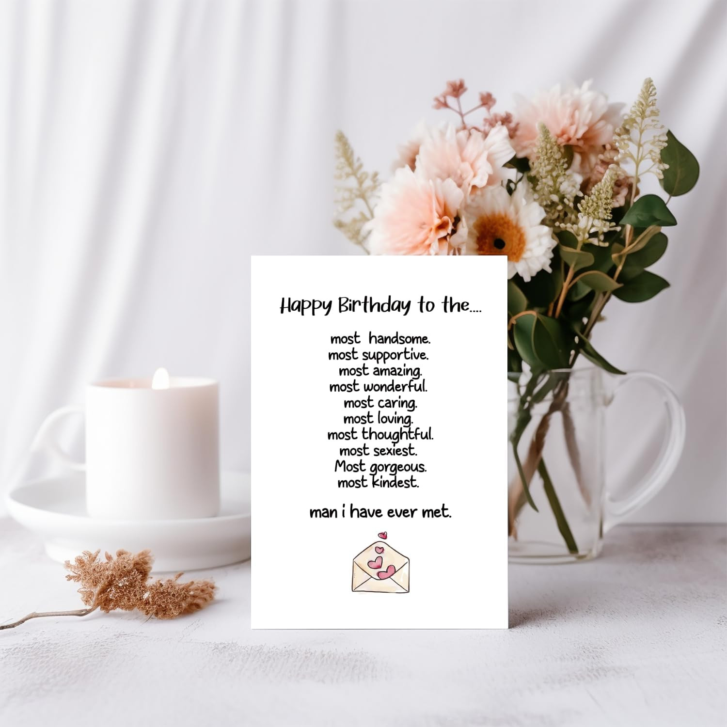 Happy Birthday to the Most Handsome, Supportive, Amazing Man Card, Birthday Card