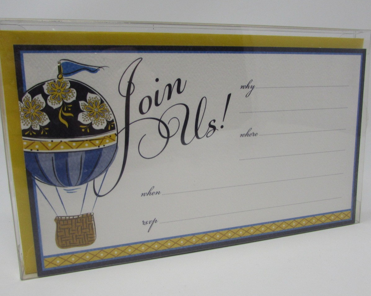 Vera Bradley Fill-In Invitations Ellie Blue Floral Balloon Pack of 10 NEW