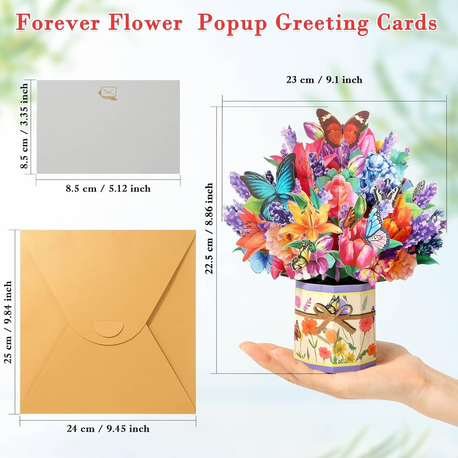 Paper Flower Pop up Cards, Lilies Flower Bouquet Card Popup 3D Greeting Cards fo