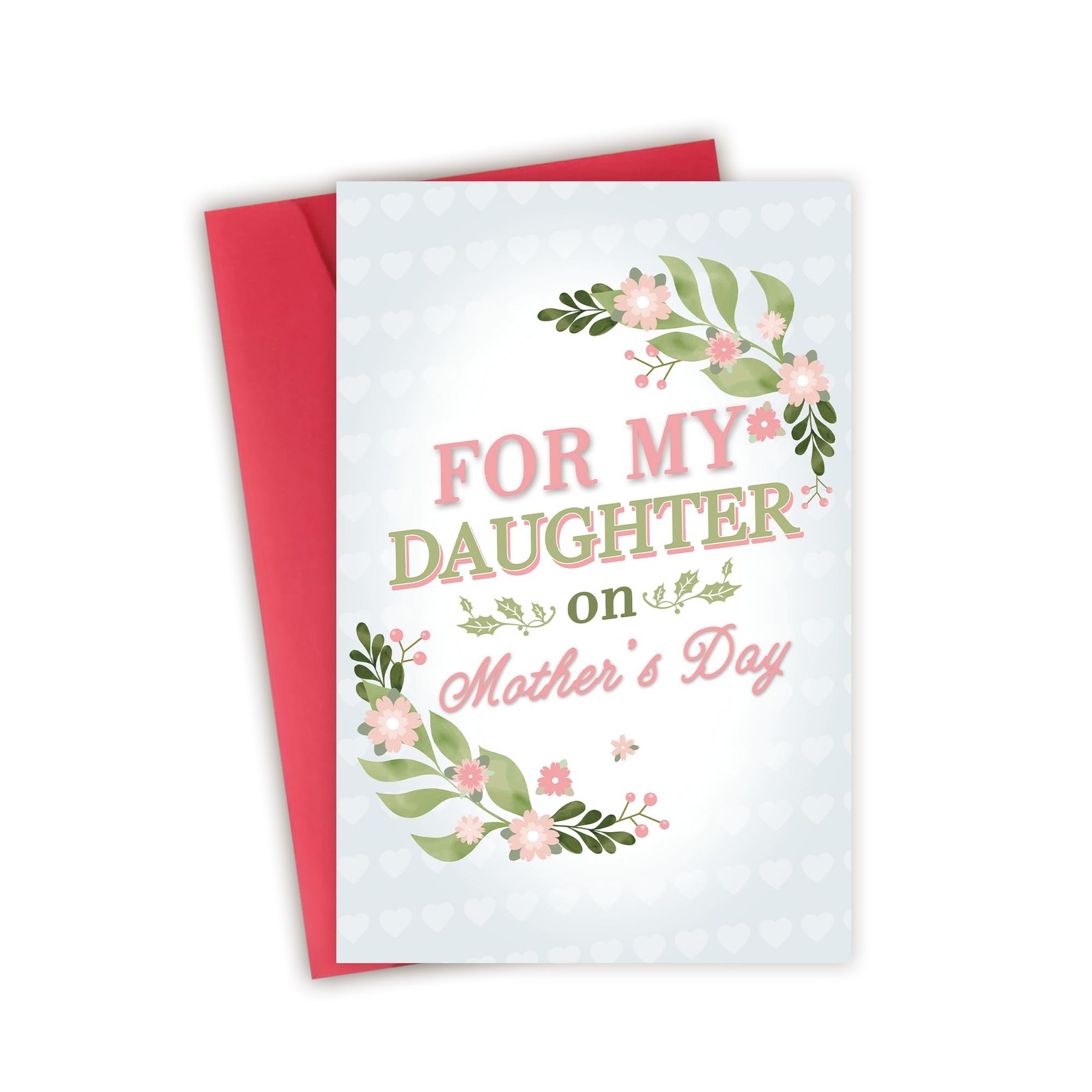 Mother’s Day Card for Daughter, Floral Mothers Day Card Gift from Mom or Dad, Fo